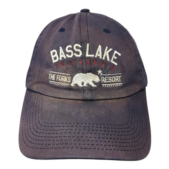 Bass Lake California Slideback Hat Blue One Size Adjustable Blue 84 - Picture 1 of 8